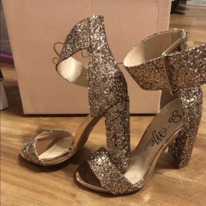 So Me Rose Gold Sparkly Glitter Heels